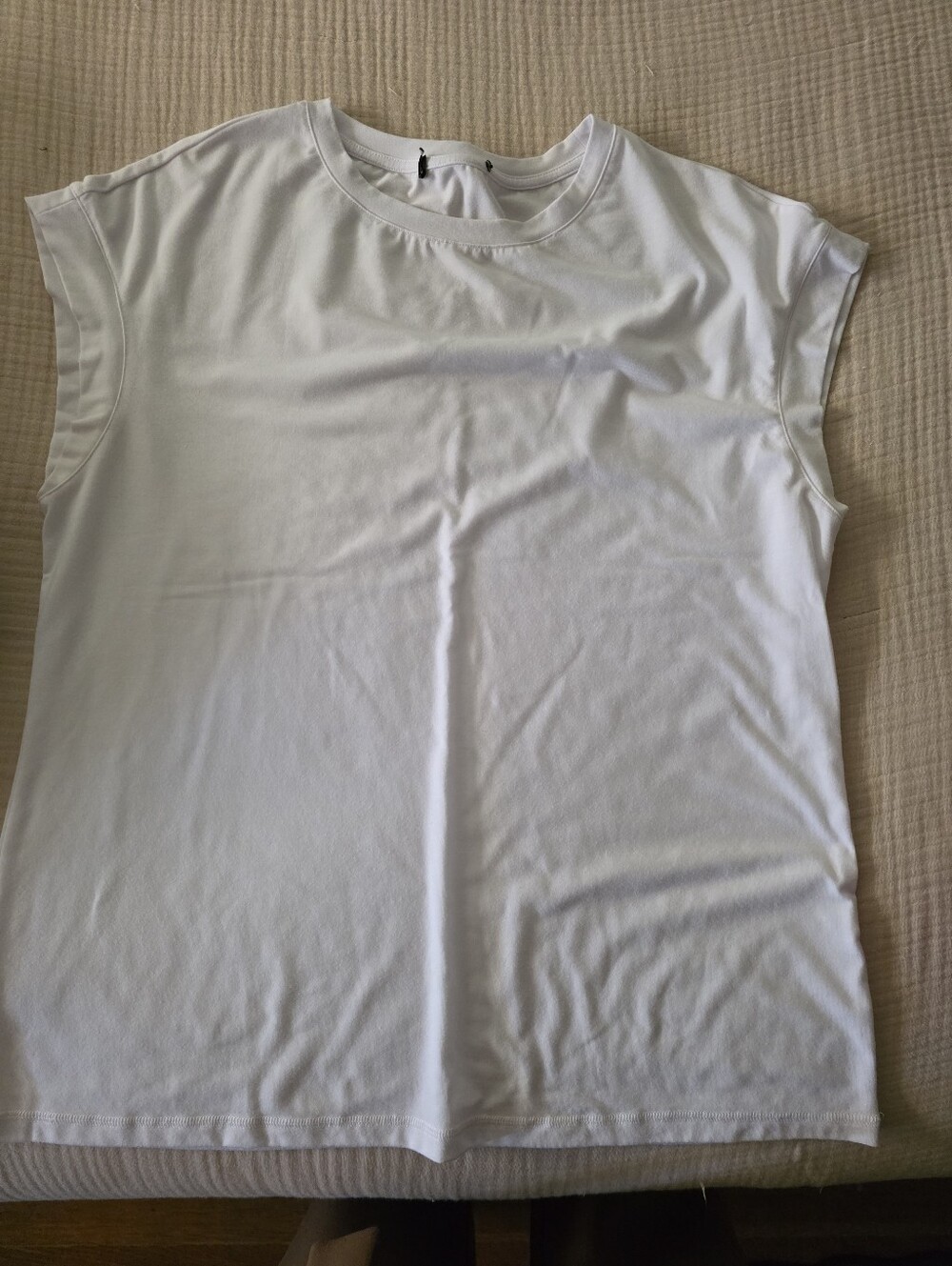 Classic White Crewneck Cap-Sleeve Tee